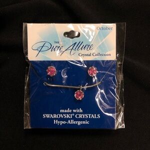 October Swarovski Rose Birth Stone Jewelry Set